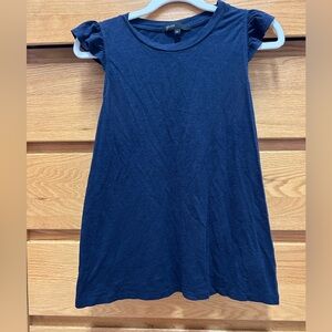 Navy razor back ruffle top